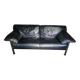Pierluigi Cerri sofa model Pause signed Poltrona Frau in Black leather Design