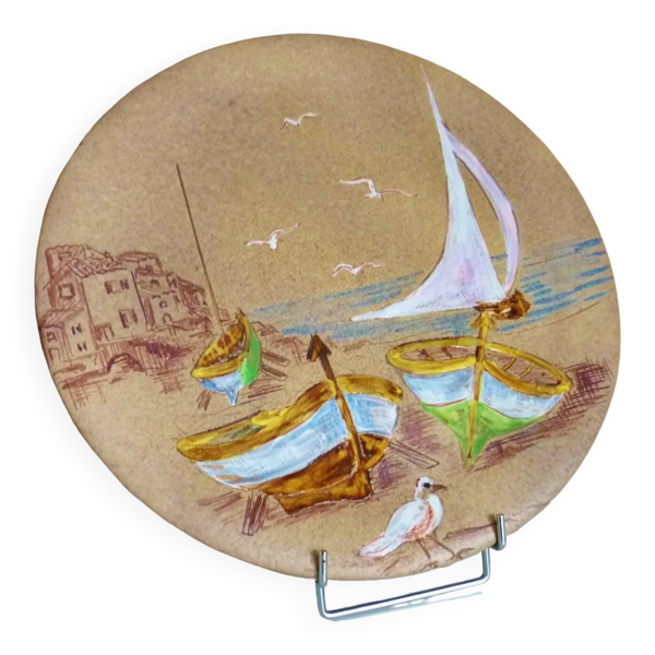 Mabyjo's Musarra Vallauris, plat céramique émaillée décorative, années 60