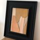 Leather table with a matte black wooden frame