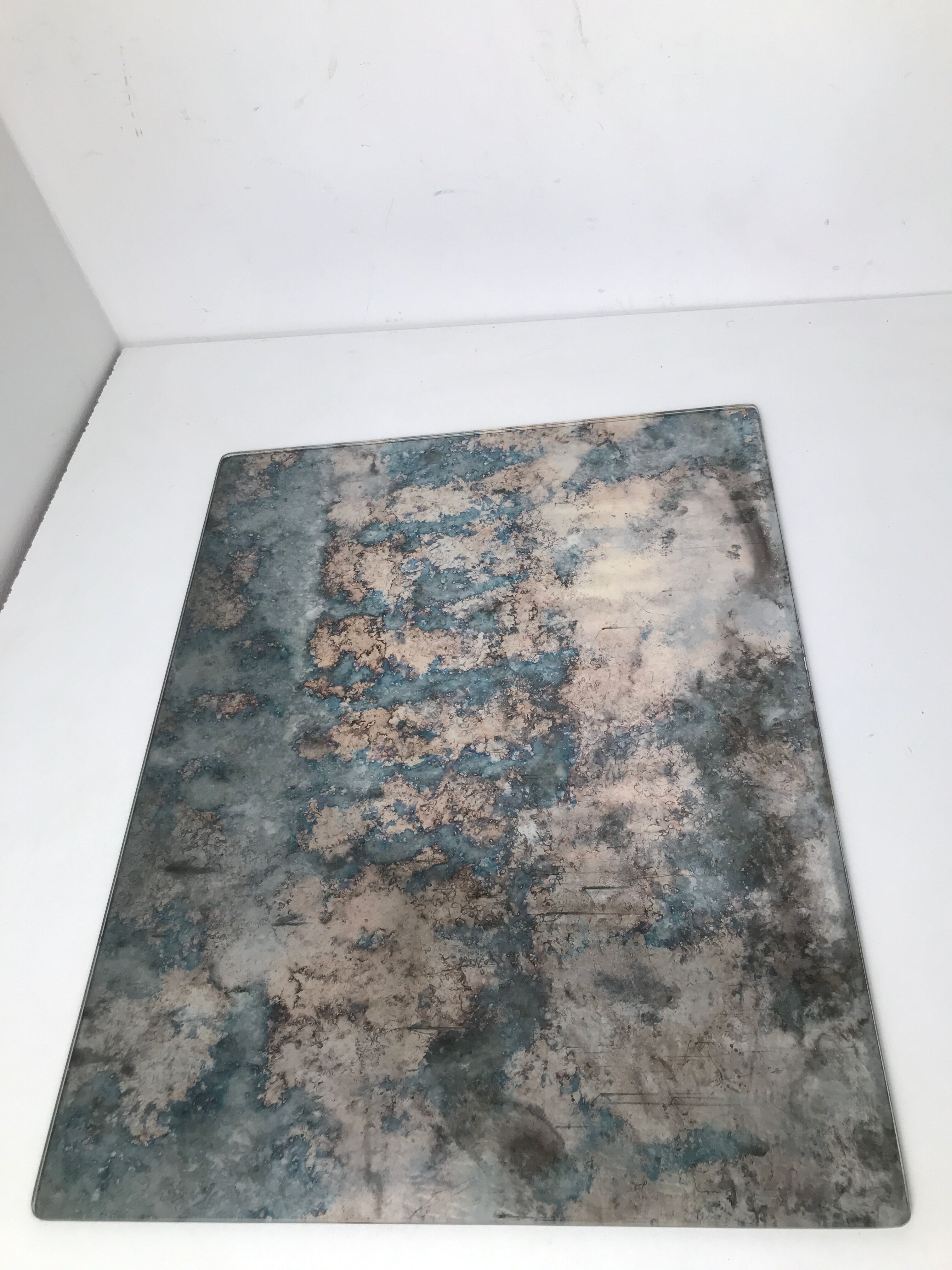 Tables with floorless smoked glass tray 50-60 years