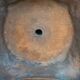 Large lamp base - 43 cm - yellow earthenware with polychrome glazes - 20th century