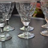 8 small old chiseled glasses