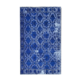 Handmade rustic anatolian 1970s 173 cm x 281 cm blue rug