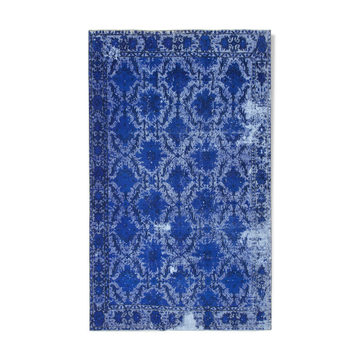 Handmade rustic anatolian 1970s 173 cm x 281 cm blue rug