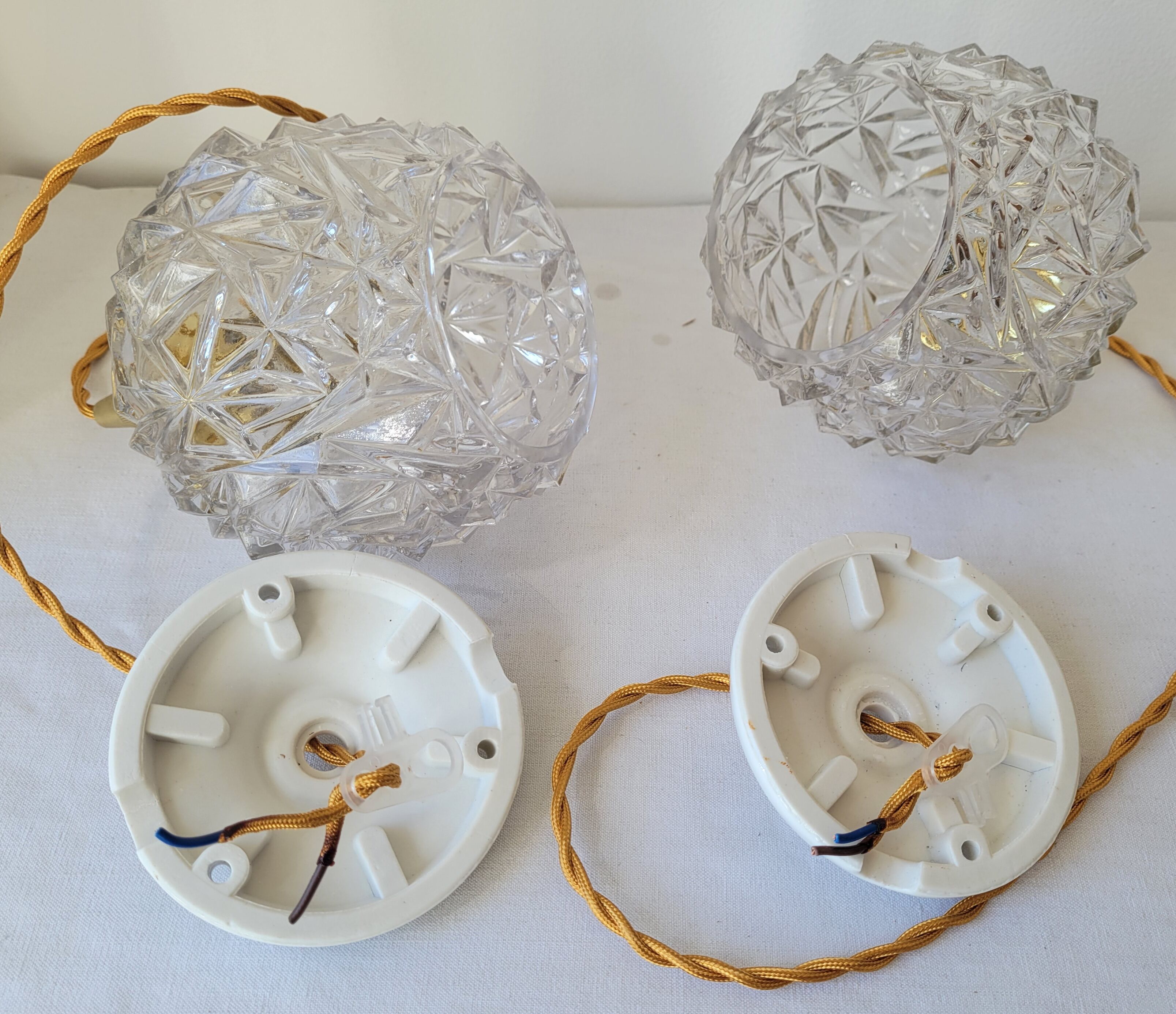 Duo de suspensions en verre moulé