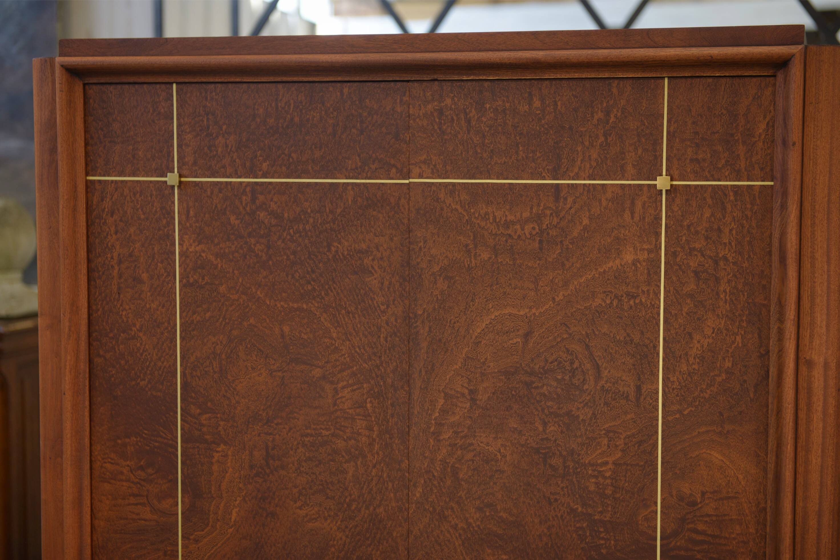 Art Deco mahogany wardrobe, signed A. Bicchierini, 1940s.