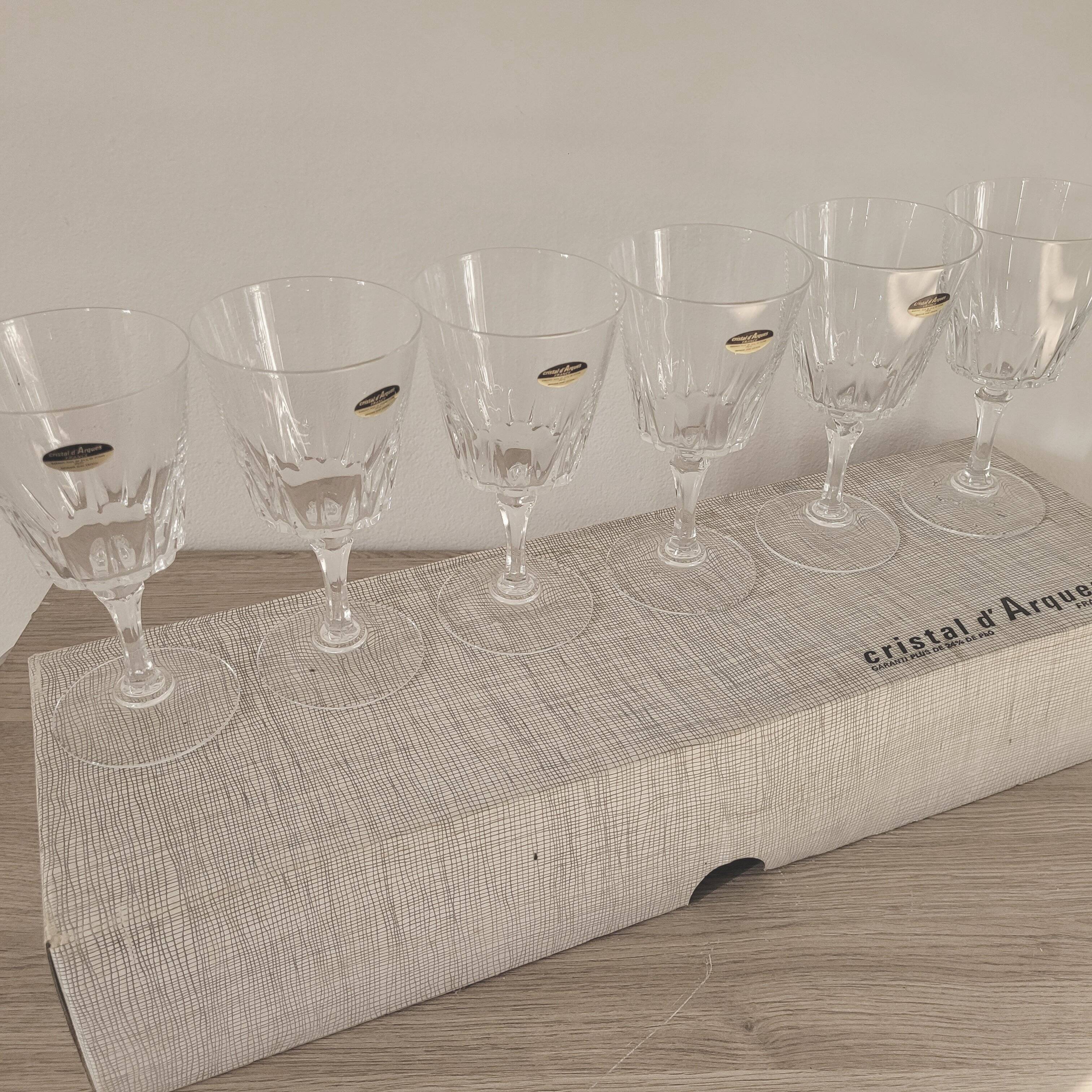 Set of 6 Cristal d'Arques wine glasses - Versailles
