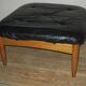 Eric Merthen leather sofa with matching ottoman, Sweden 1960s