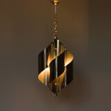 Chrome spiral pendant lamp