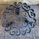 Service Table Table Mat + 8 Antique Black Wrought Iron Knife Holders