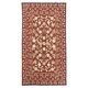 Tapis traditionnel bordeaux style Aubusson floral en laine tissé à la main en point de croix