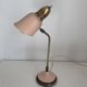 Vintage 1950s pink and gold chicken-style desk lamp - 43 cm