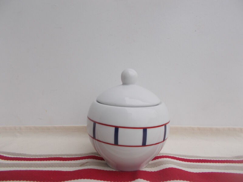 Basque porcelain teapot , Porcelain Basque butter maker , Porcelain Basque sugar bowl