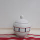 Basque porcelain teapot , Porcelain Basque butter maker , Porcelain Basque sugar bowl
