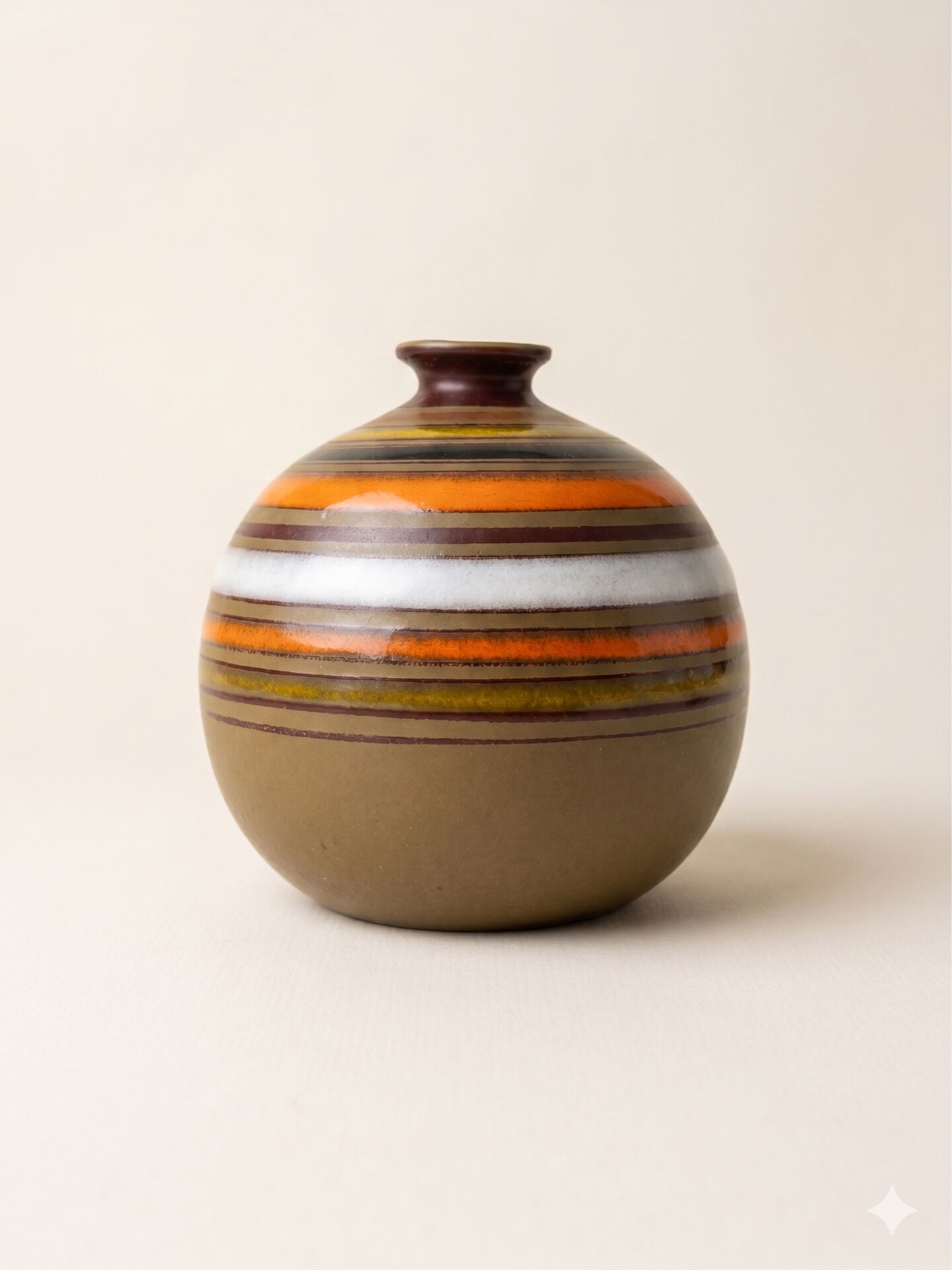 Striped vase Aldo Londi style -Bitossi 1970s