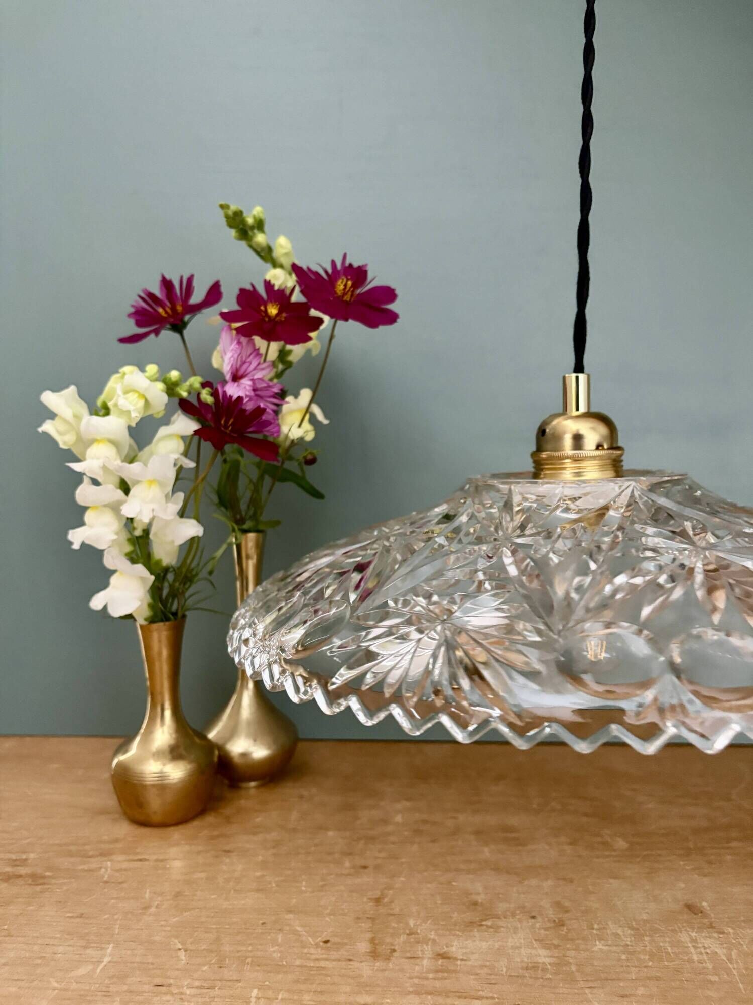 Vintage glass pendant light - tableware collection (CV31) -