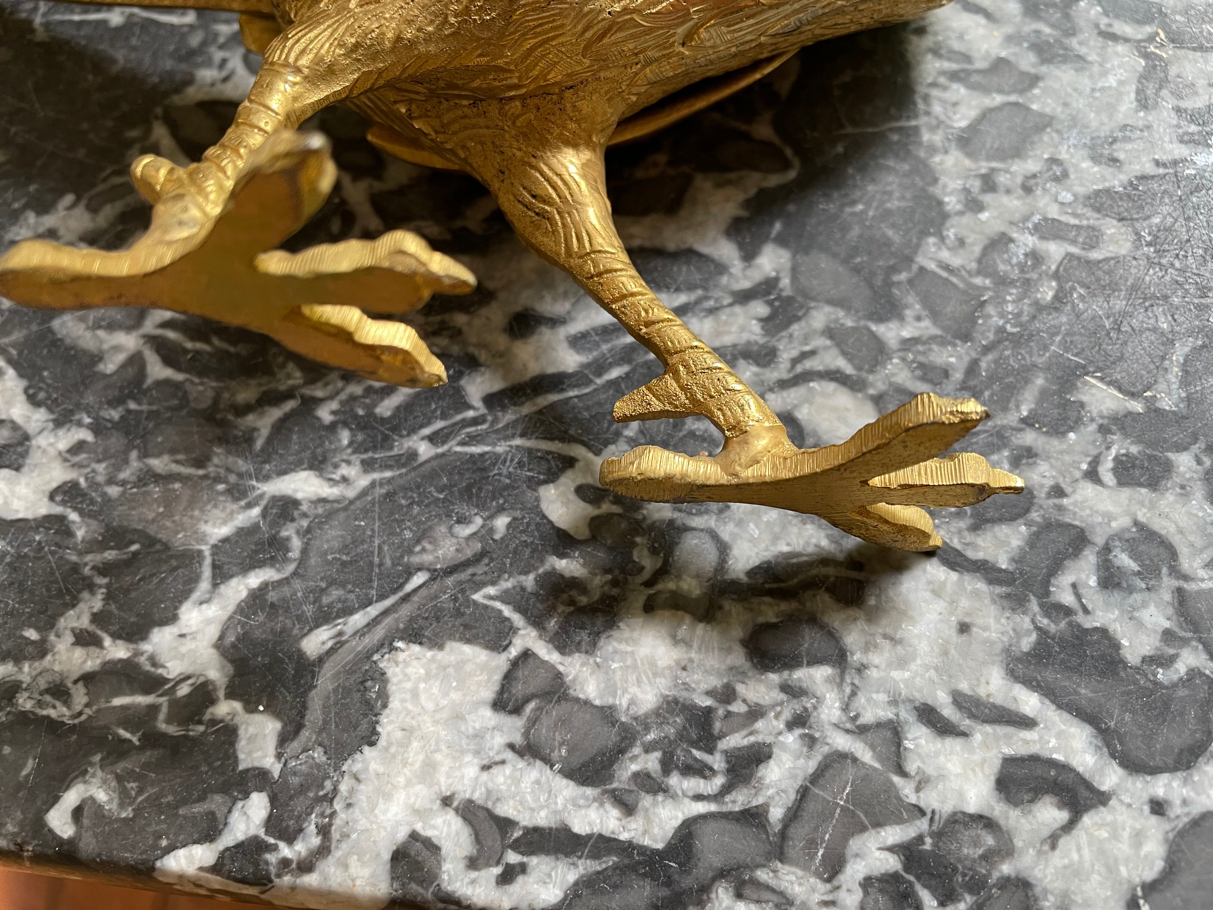 Couple de faisans en bronze doré début XXème