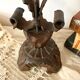Vintage wooden and wrought iron chandelier