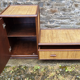 Storage cabinet in bamboo and vintage wicker, 60s
