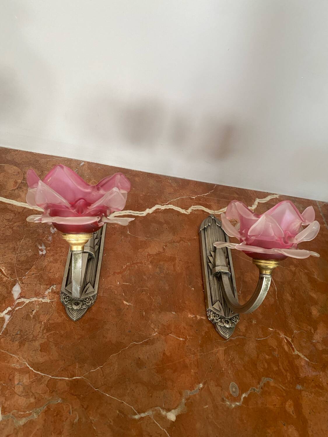 Pair of Art Deco wall lights