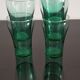 5 anciens verres vintage vert émeraude