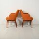 Pair of orange Oslosund armchairs by Kinnarps, 1950s