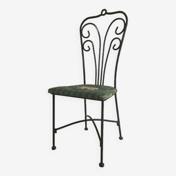 Vintage cast steel garden chair