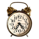 Small wind-up brass alarm clock, Micro, Germany, 1970s