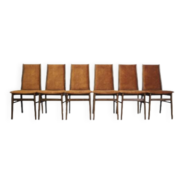Ensemble de six chaises en hêtre, design danois, années 1960, production : Danemark