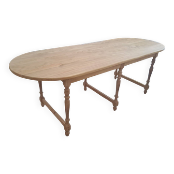 Custom Solid Pine Farmhouse Oval Dining Table (220 cm) – French Provincial