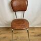 4 chairs in brown skai and chrome metal bases from the 60s