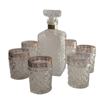 Pitcher and  whiskey glasses 70s