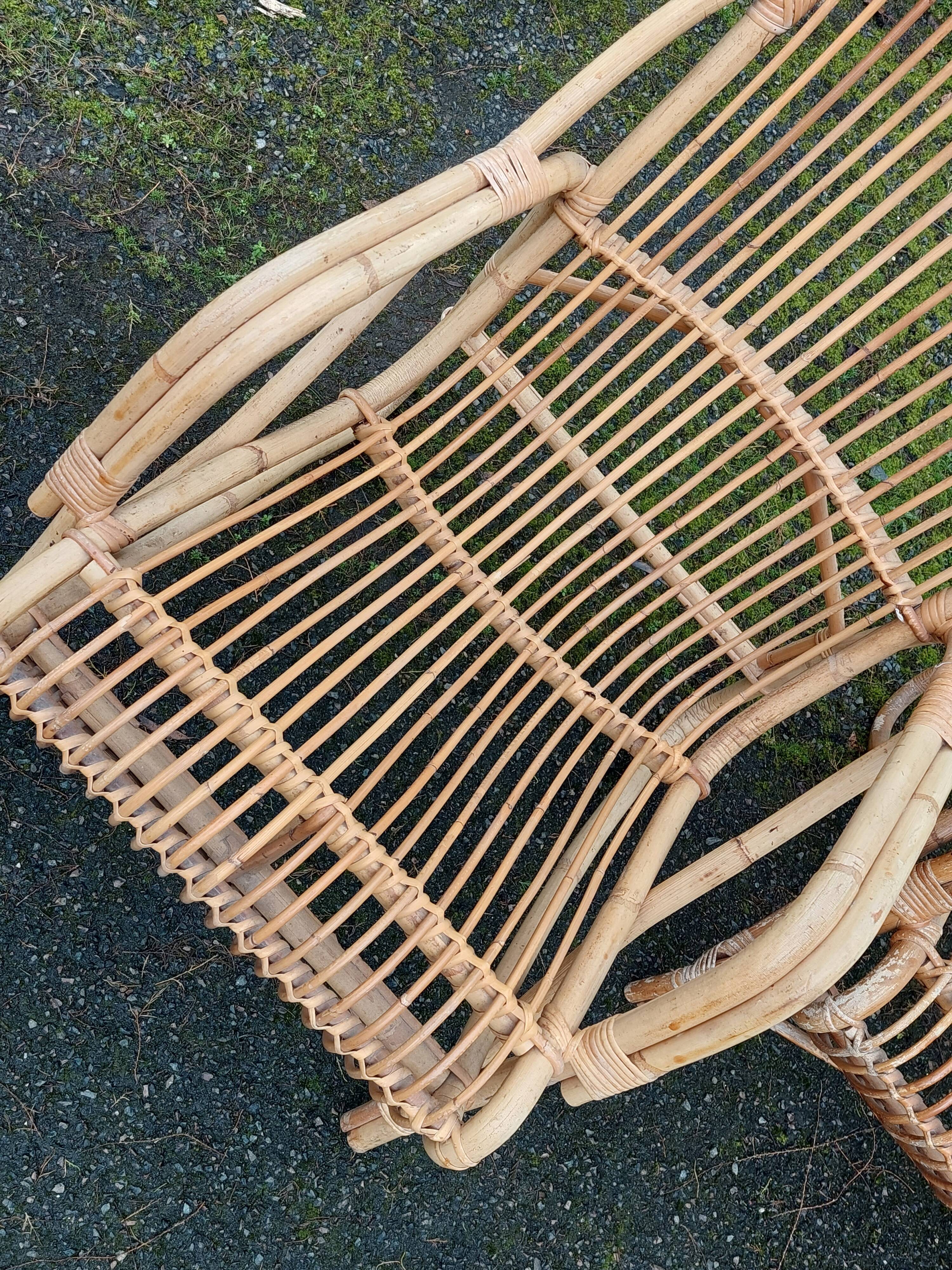 Paire de fauteuils rotin vintage