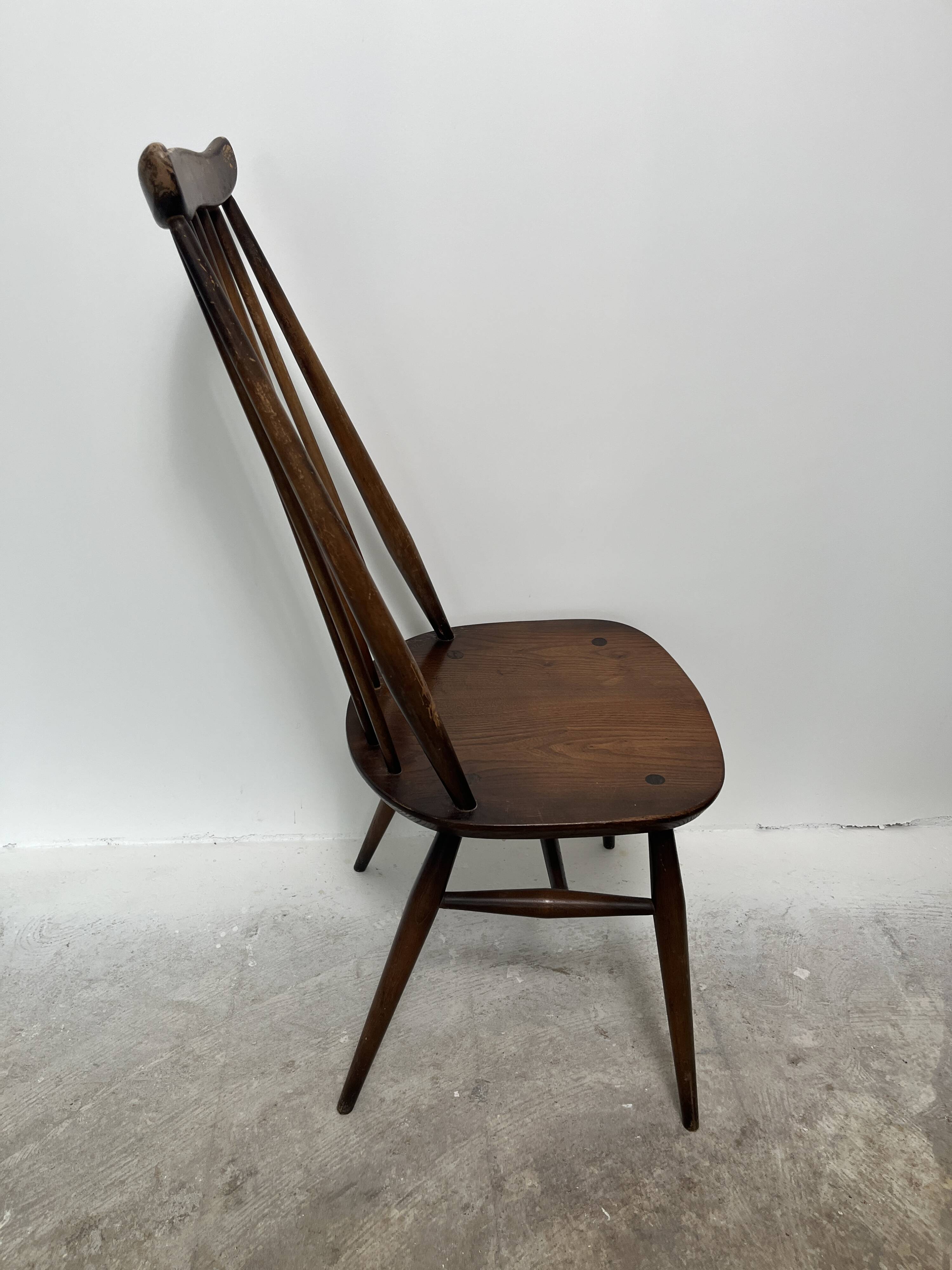 Set of 3 Ercol Goldsmith Scandinavian style wooden chairs