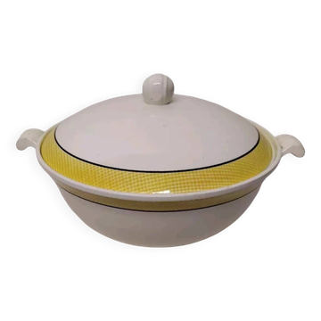 Old soup tureen with lid saline France vintage