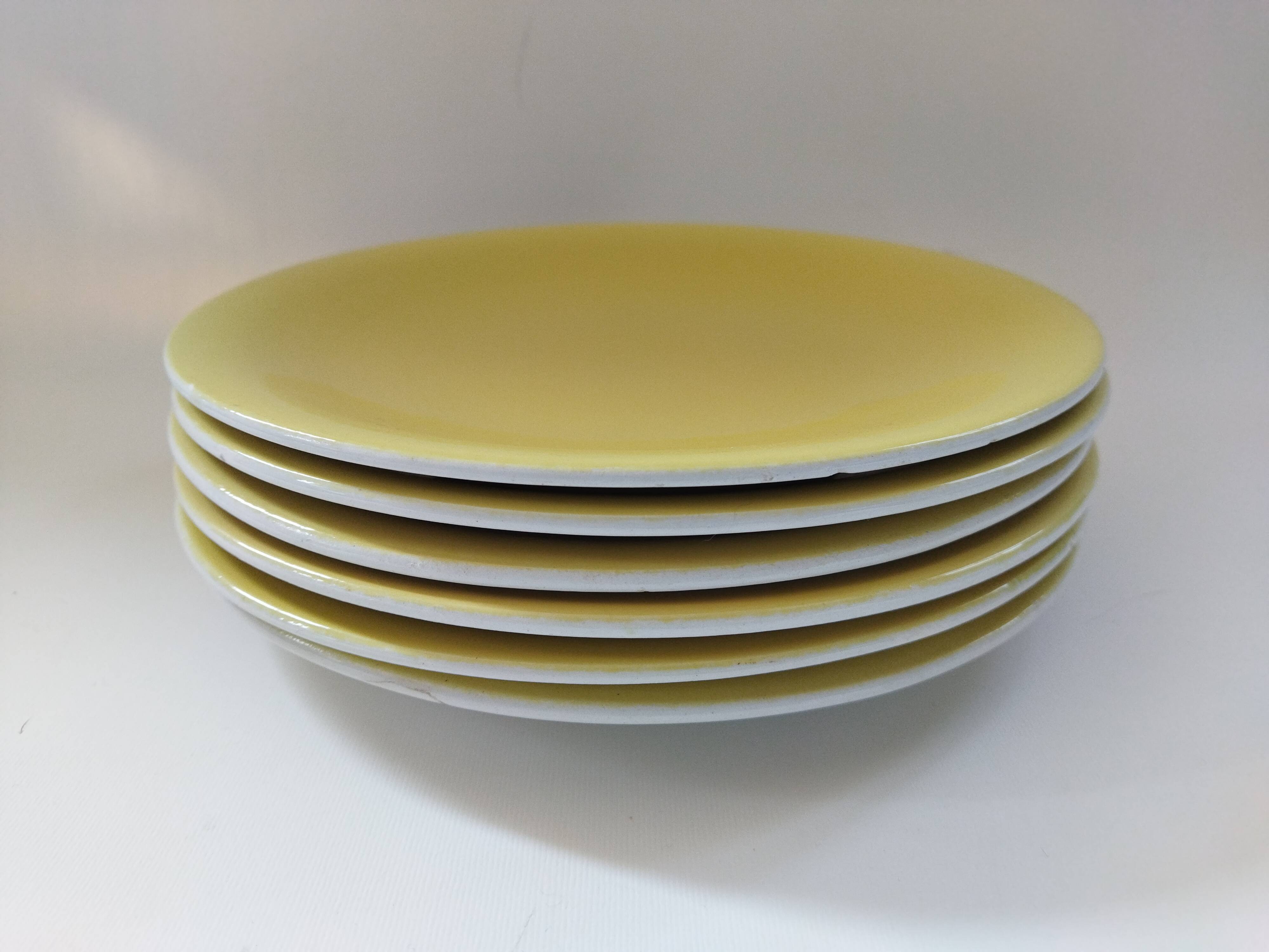 6 Keller & Guérin Lunéville dessert plates "Météor"