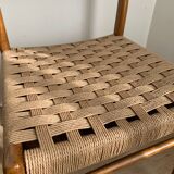 Pair of Scandinavian teak and rope chairs