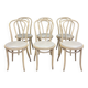Set of 6 Thonet type bistro chairs light curved wood & Skaï GO IN Germany