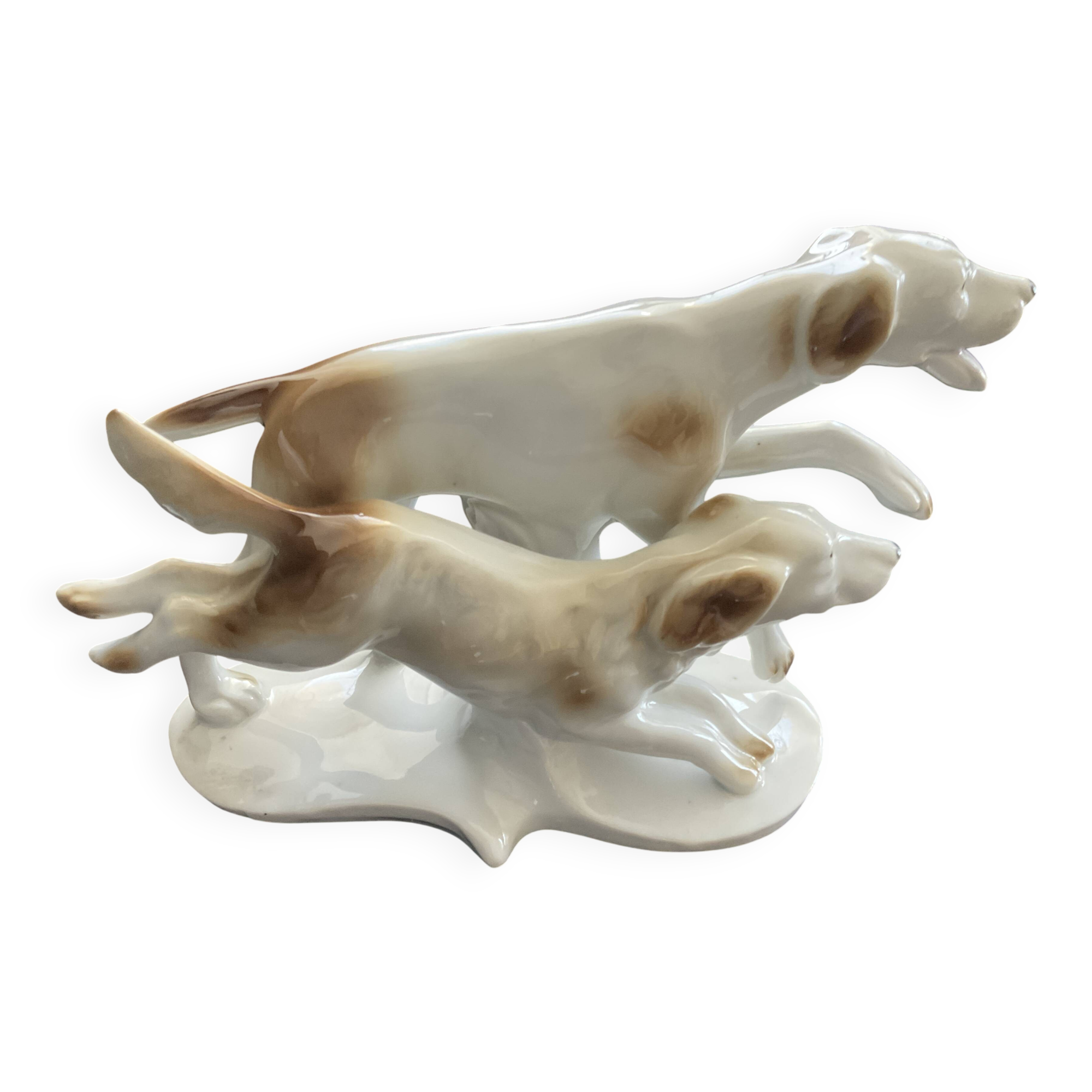 Porcelain figurine of two dogs