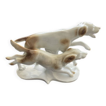 Porcelain figurine of two dogs