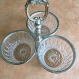 Servant or aperitif display consisting of 3 Reims glass containers