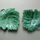 Set of 2 leaf-shaped bowls, Sarreguemines France