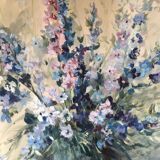 Painting bouquet of flowers and fruits