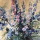 Painting bouquet of flowers and fruits