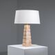 Geometric pyramid shaped travertine-onyx table lamp