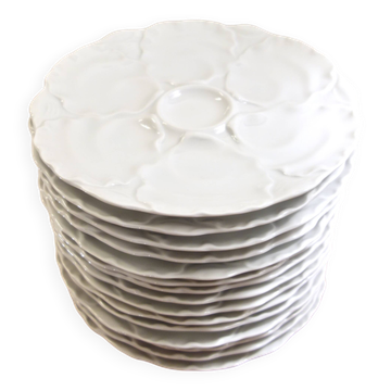 Porcelain oyster plate set by HutschenReuthen