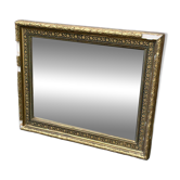 Vintage mirror in gilded stucco, Napoleon III style or late 19th century.