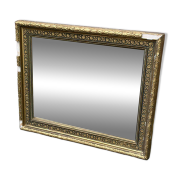 Miroir vintage en stuc doré style Napoléon III ou fin XIXème
