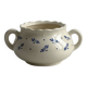 Pot - sugar bowl with two handles in decorative ceramic with blue floral motifs.