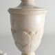 Neoclassical White Florentine Alabaster Table Lamp with Leaf Relief, Italy